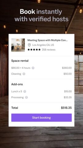 Peerspace — Rent Unique Venues для Android — скриншот 3