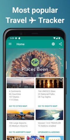 Places Been — Travel Tracker для Android — скриншот 1