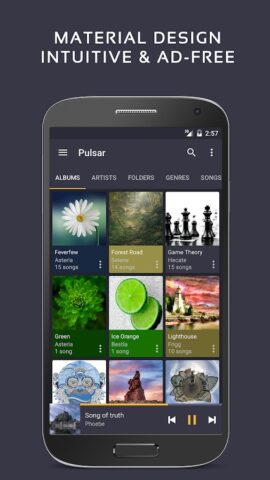 Pulsar Музыкальный плеер для Android — скриншот 1