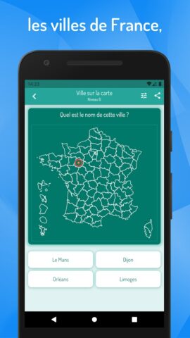 Quiz Départements et Villes для Android — скриншот 2