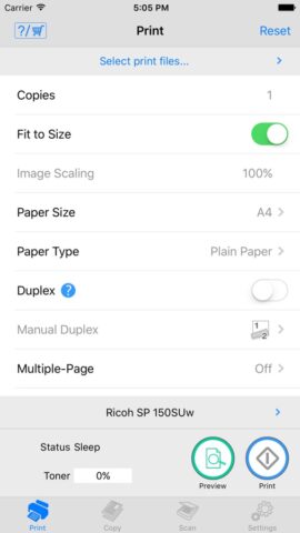 RICOH Printer для iOS — скриншот 1