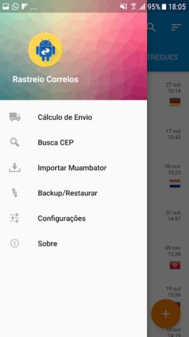 Rastreio Correios для Android — скриншот 2