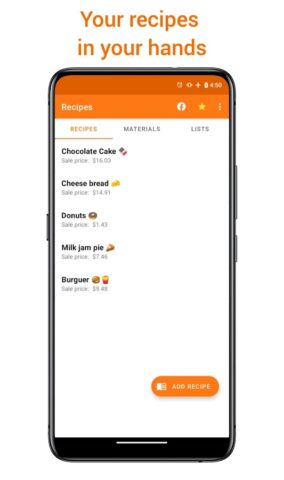 Recipe Cost Calculator для Android — скриншот 1