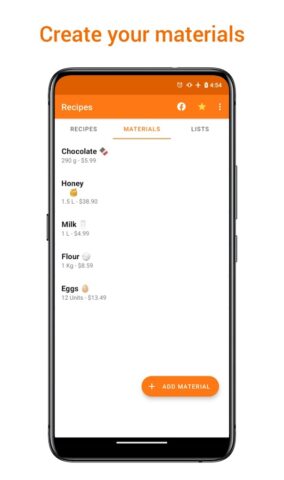 Recipe Cost Calculator для Android — скриншот 3