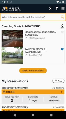 ReserveAmerica Camping для Android — скриншот 1