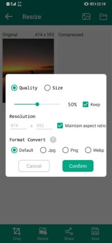 Resize image size in kb & mb для Android — скриншот 3