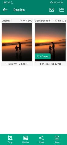 Resize image size in kb & mb для Android — скриншот 5