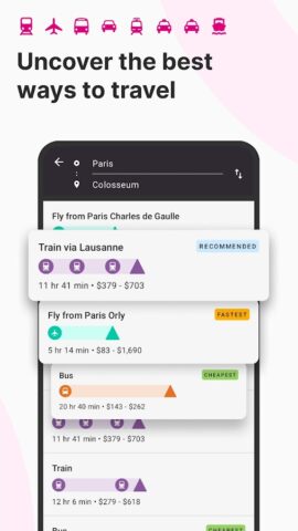 Rome2Rio: Trip Planner для Android — скриншот 3