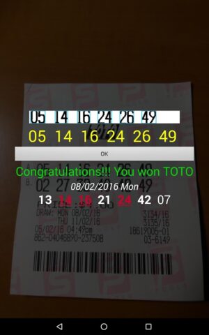 SG TOTO 4D SWEEP для Android — скриншот 2