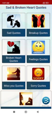 Sad & Broken Heart Pain Status для Android — скриншот 1