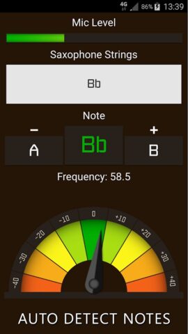тюнер для саксофона для Android — скриншот 2