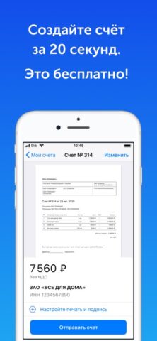 Счет онлайн для iOS — скриншот 1