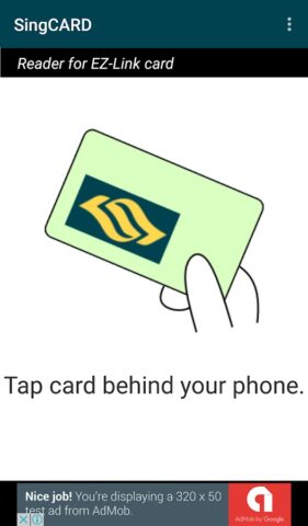 SingCARD: Reader for EZ-Link для Android — скриншот 1