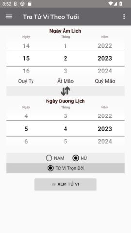 Tử Vi Trọn Đời для Android — скриншот 1