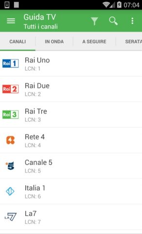 TV Guide Italy для Android — скриншот 1