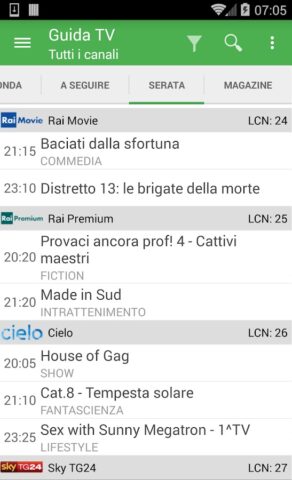 TV Guide Italy для Android — скриншот 4