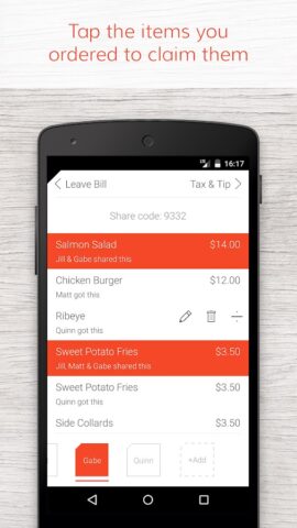 Tab — The simple bill splitter для Android — скриншот 3