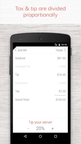Tab — The simple bill splitter для Android — скриншот 4