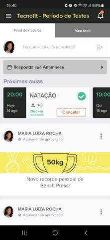 Tecnofit для Android — скриншот 1