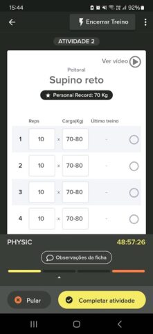 Tecnofit для Android — скриншот 4