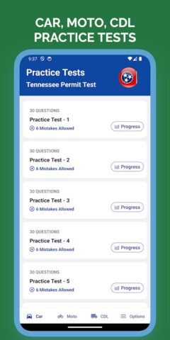 Tennessee Permit Test Practice для Android — скриншот 1