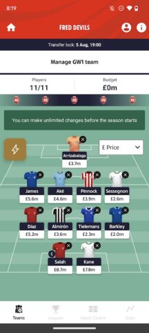 Dream Team Fantasy Football для Android — скриншот 1
