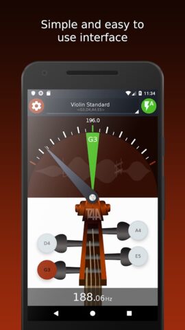 Ultimate Violin Tuner: тюнер для Android — скриншот 2