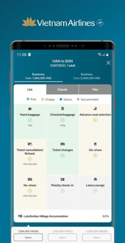 Vietnam Airlines для Android — скриншот 3