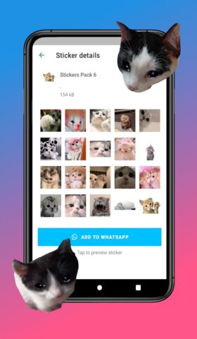 Стикеры Кошки для WASticker для Android — скриншот 3