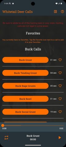 Whitetail Deer Calls для Android — скриншот 1