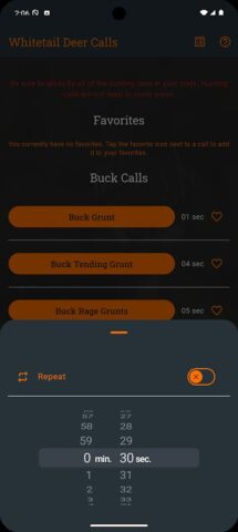 Whitetail Deer Calls для Android — скриншот 2
