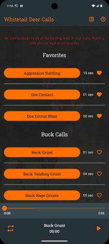 Whitetail Deer Calls для Android — скриншот 3