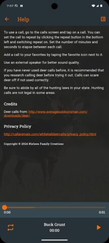 Whitetail Deer Calls для Android — скриншот 5