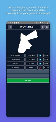 Worldle — Guess the Country для Android — скриншот 4