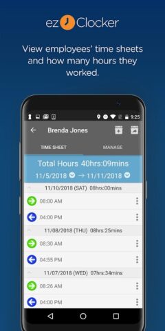 ezClocker: Employee Time Track для Android — скриншот 3