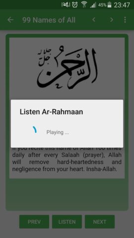 99 Names of Allah для Android — скриншот 5