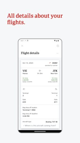 Austrian Airlines для Android — скриншот 5