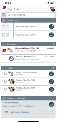 Avaya Workplace для iOS — скриншот 1