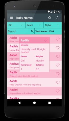 Baby Names для Android — скриншот 4