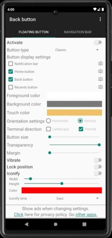 Back Button для Android — скриншот 2