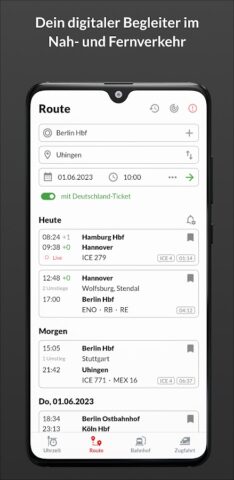 Bahn: Fahrplan & Live Tracking для Android — скриншот 1