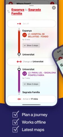 Barcelona Metro Map & Routing для iOS — скриншот 3