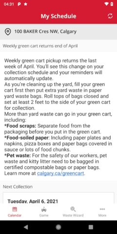 Calgary Garbage Day для Android — скриншот 3