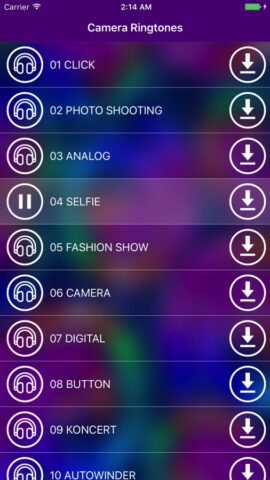 Звуки камеры и рингтоны — Оригинальный фото тоны для iOS — скриншот 2