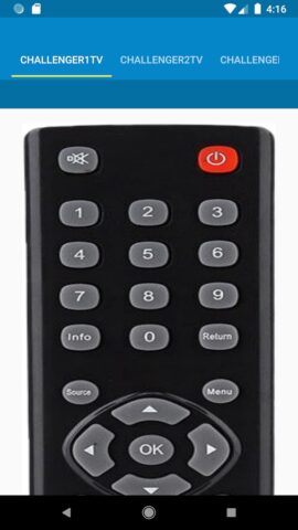 Challenger TV Remote Control для Android — скриншот 3