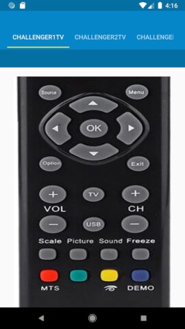 Challenger TV Remote Control для Android — скриншот 4