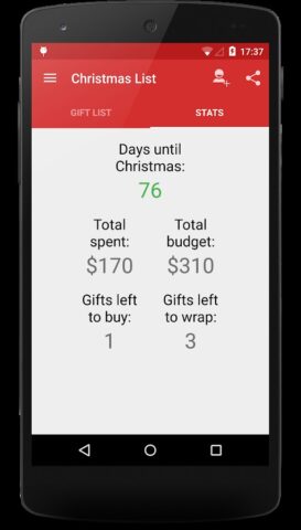 Christmas Gift List для Android — скриншот 4