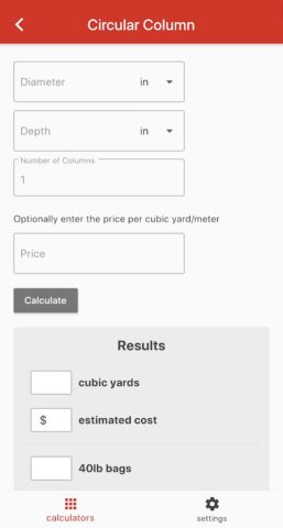 Concrete Calculator для Android — скриншот 3