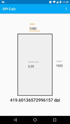 DPI Calculator для Android — скриншот 1