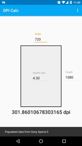 DPI Calculator для Android — скриншот 3